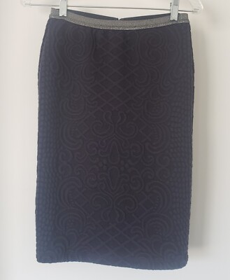 NEW Anthropologie Moulinette Soeurs Calabria Jacquard Knit Pencil Gray Skirt S