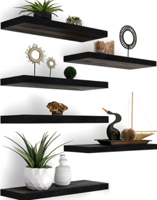 6 pack Rustic Wood Floating Shelves for Wall Decor Farmhouse Shelf for Bedroom