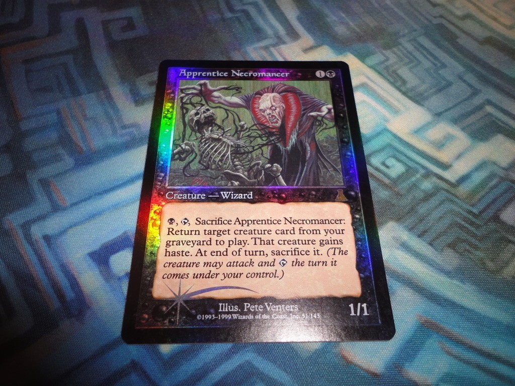 MTG Magic Foil Apprentice Necromancer EX/LP Urza's Destiny