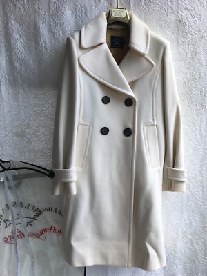 Paul&Shark Yachting White Pea Coat women's size US L EU 46