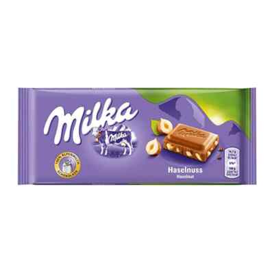 Milka Milk Chocolate with Whole Hazelnuts, 3.52-Ounce Bars (Pack of 10)