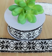 1.5 Inch 6 Yards Wired Christmas Ribbon Poinsettia Gift Wrap Wreaths Crafts
