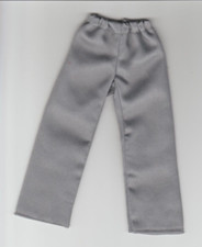 Homemade Doll Clothes-"Shiny" Gray Colored Elastic Waist Pants fit Ken Doll P8