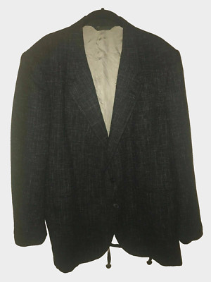 Luomo Bianchi Italy C & R Clothiers Black Blazer Jacket Size 44 Men's