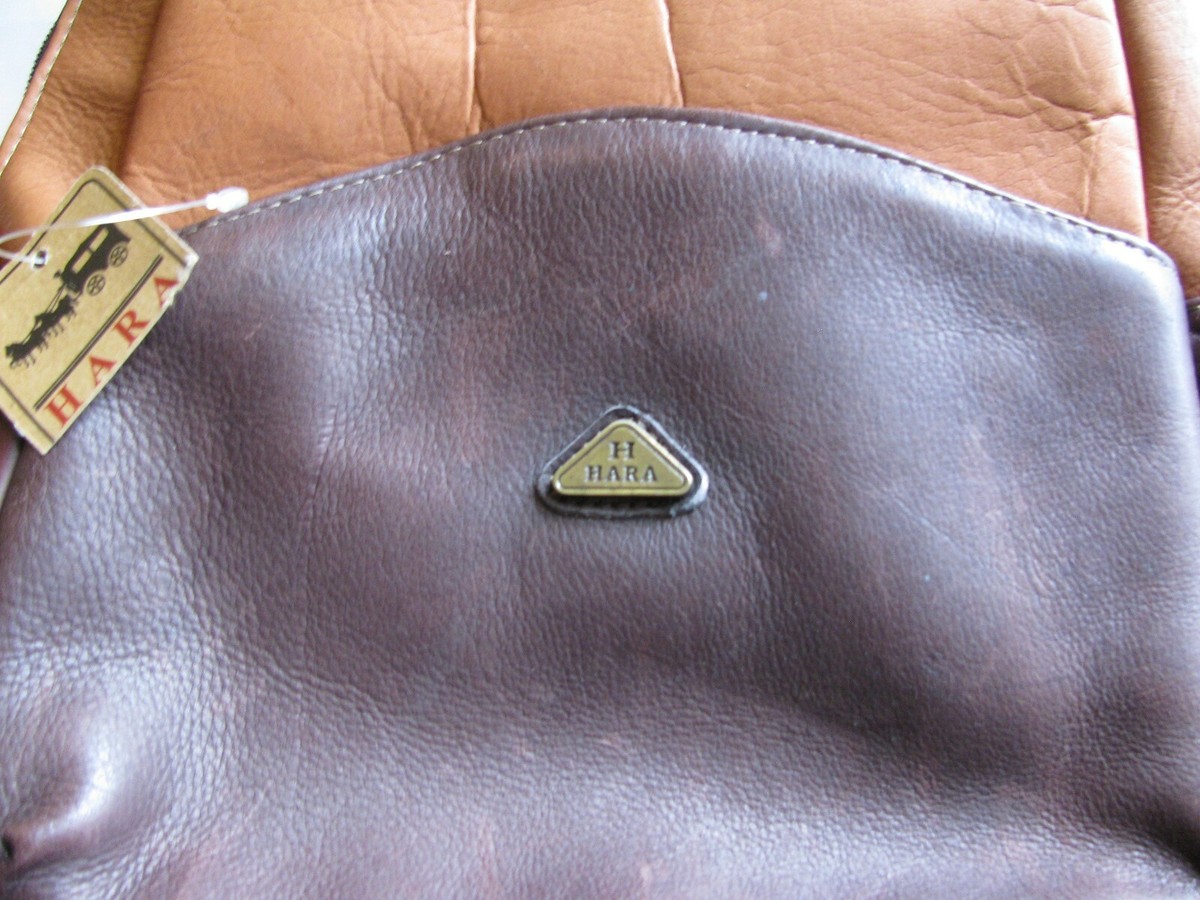 Vintage HARA Two-Tone Leather Mini Travel Event Bag Backpack 