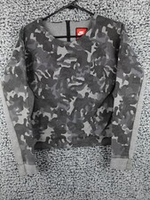 Nike Tech Black  Gray Camo Crew Neck Sweatshirt w/ Back Zipper - sz s
