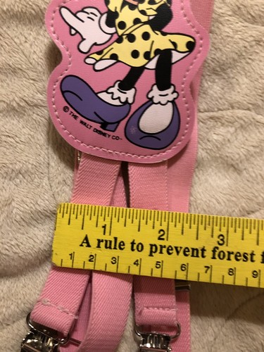 Vtg Little girls pink Minnie Mouse 1980’s suspenders - Picture 8 of 9