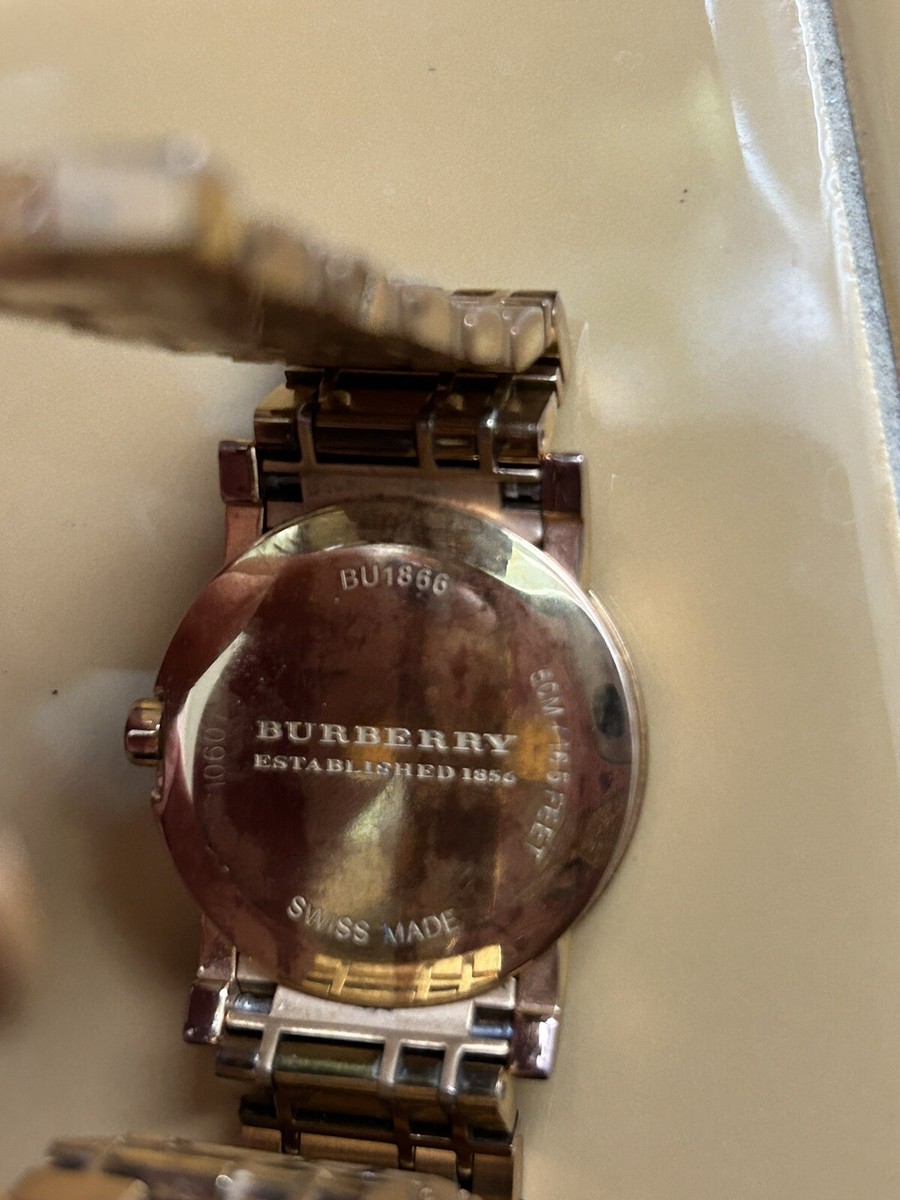 Burberry Woman's BU1866 Rose Gold Tone Watch Is 7 Inches Wrist For