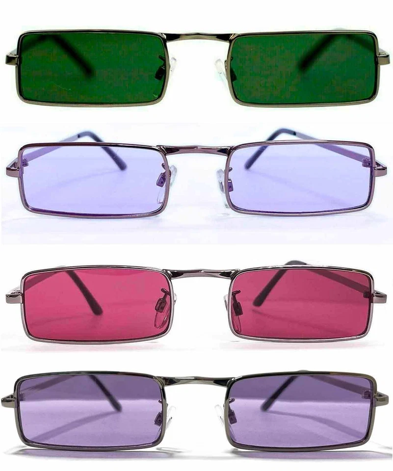 MENS MOD 60s SQUARE RECTANGLE SUNGLASSES Sixties Granny Glasses McGuinn Marriott - Image 1 of 1