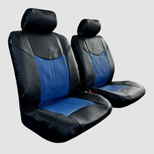 Blue Black Leather Seat Covers Leatherette Front For Chevy Monte Carlo 2000-2007