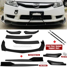 For Honda Front Rear Bumper Lip Spoiler Splitter Body Kit Side Skirt