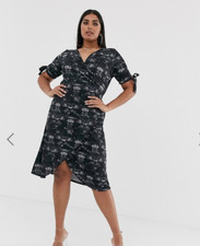 PINK CLOVE JERSEY WRAP DRESS TIE SLEEVES UK 22 / US 18