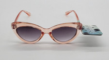 CALI BLUE WOMANS SUNGLASSES LIGHT PINK CAT EYE PLASTIC FRAME 100 UVA  UVB