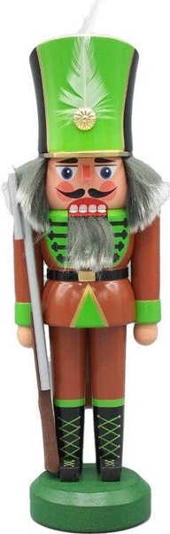 Nussknacker Soldat Braun HöHe 26Cm NEU NußKnacker Holzfigur Weihnachtsfigur-image