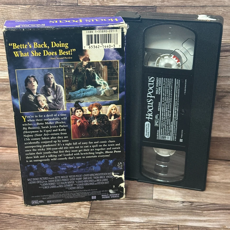 Hocus Pocus VHS Used Bette Midler Sarah Jessica Parker Kathy Najimy 1993 Disney Foto 2 de 4