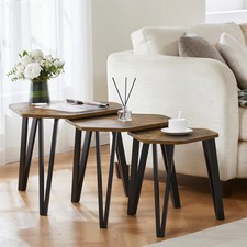 Set of 2 3 Coffee Nesting Table Set Sofa Side End Table Industrial Living Room