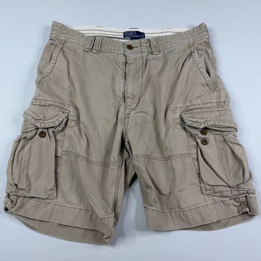 Vtg Polo Ralph Lauren Cargo Shorts Mens 36 Khaki Classic Paratrooper Utility