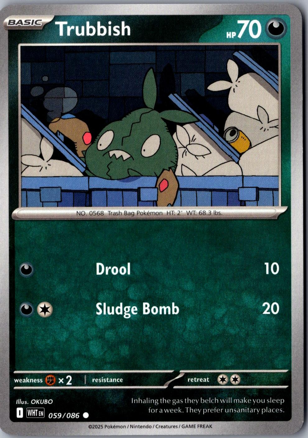 Trubbish 059/086 Common SV: White Flare LP Pokemon Card