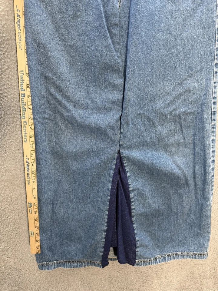 Vintage Bongo Skirt Womens 9 Blue Denim High Rise Maxi Button Fly 90s Y2K - Image 4 of 4