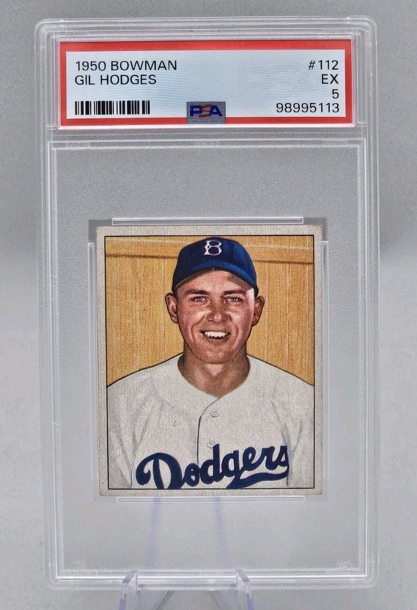 1950 BOWMAN GIL HODGES #112 PSA 5 HOF Brooklyn Dodgers Nearly Perfect Centering!