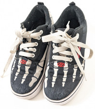 Only Wheel No Plate Heelys Bone Youth Size 4 Skate Shoes Sneakers Xray Skeleton