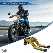 1Pair Adjustable Short Long Brake Clutch Lever for Yamaha WR125X Gold Tone Black