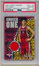 YAO MING 2005-06 Topps CHROME Chosen One RELICS XFRACTOR /25 PSA 10 GEM MINT