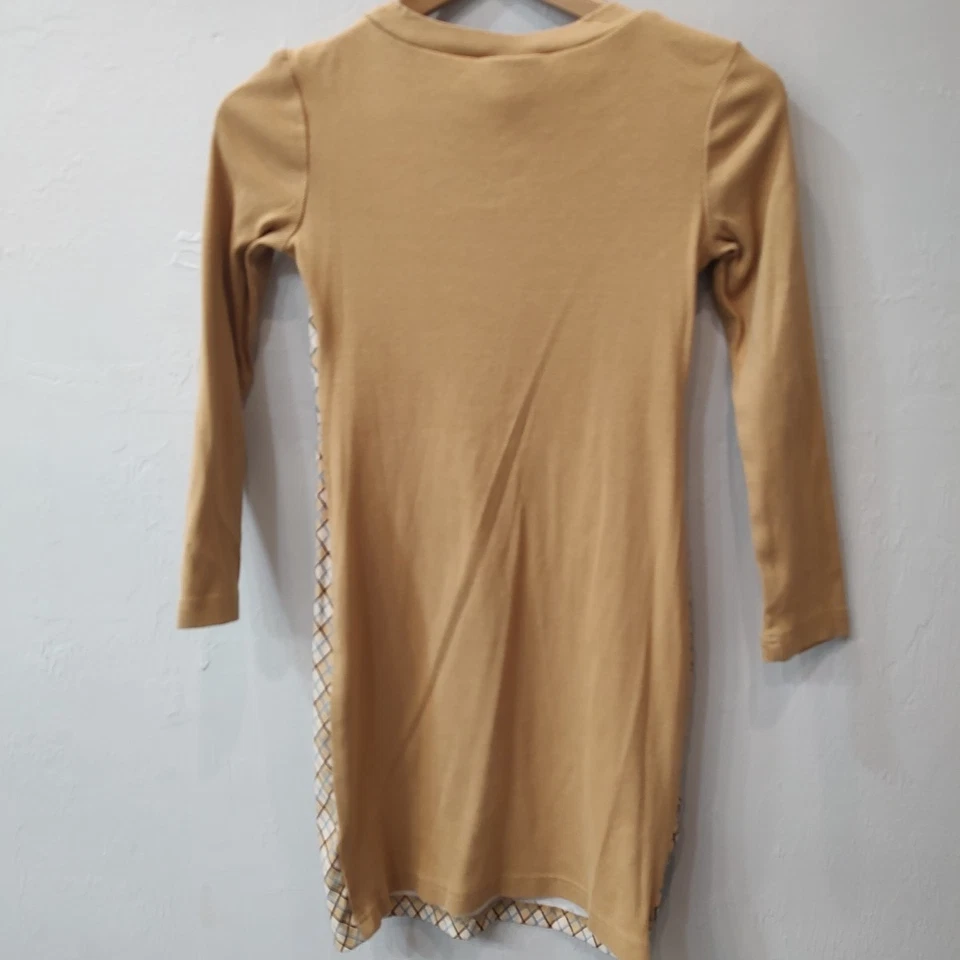 Vestido Un Deux Trois Niñas Talla 12 Beige Argyle Manga Larga Cuello en V Otoño De Colección Y2K  Foto 3 de 4
