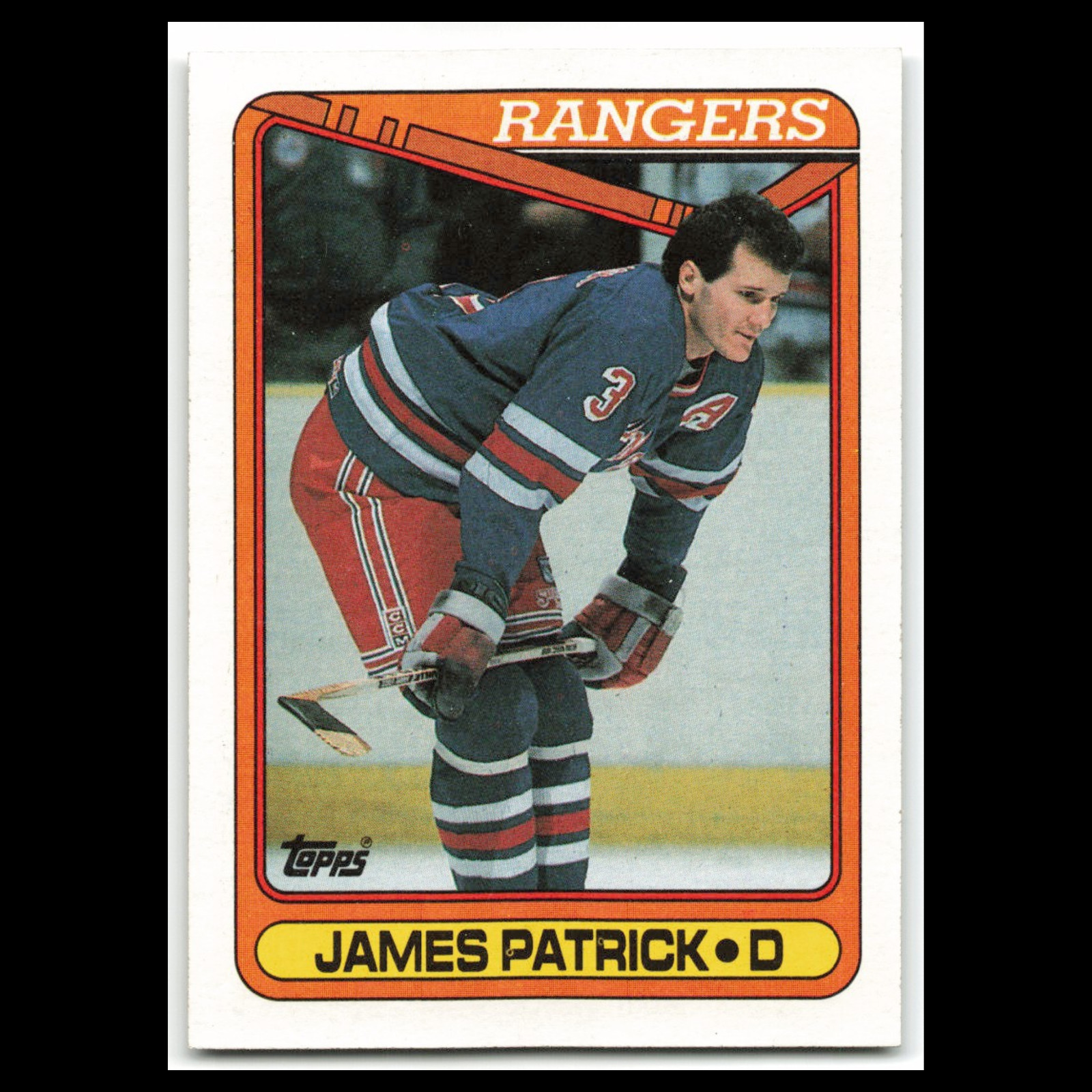 James Patrick #131 1990 Topps New York Rangers Hockey Card NHL NM