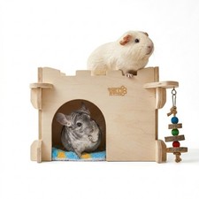 Castle Chinchilla House, Small Animal Hideout for Chinchilla, Guinea Pig, Hed...