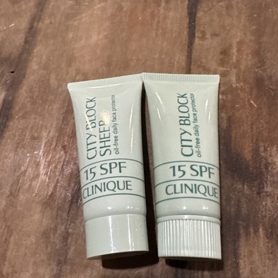 2 Clinique City Block Sheer Oil Free Daily Face Protector Spf 15 Travel 0.5 oz