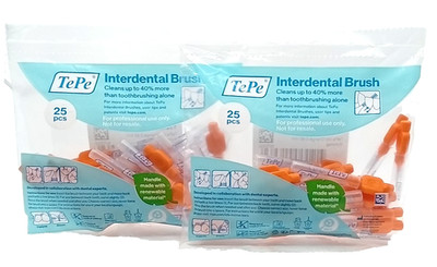 25 er TePe Original Interdentalbürsten 0,45 mm orange - Multipack 2x 25 Stück