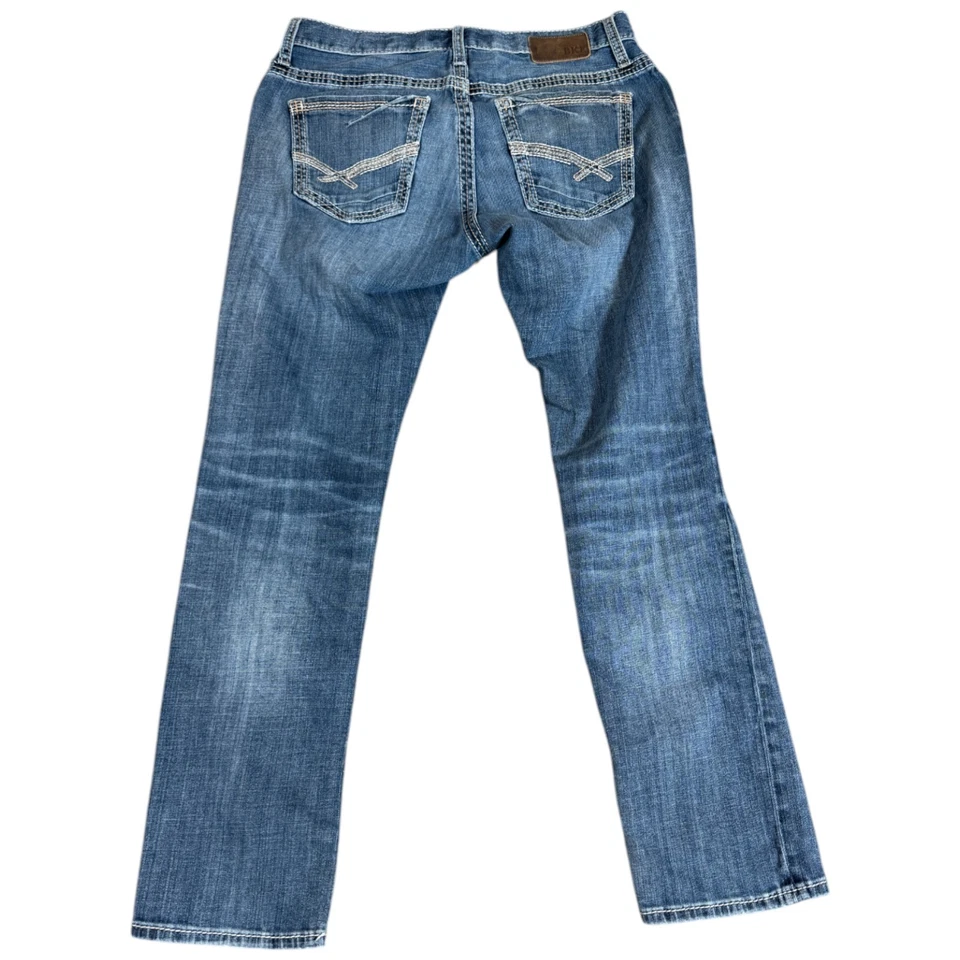 Мужские джинсы BKE с пряжкой Mason Taper 31R 31x30 синие эластичные искусственно состаренная джинсовая ткань ковбойские - Изображение 2 из 4