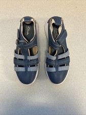 Clarks Collection Teagan Step Slip On Shoes Size 8 W Blue Leather Multi Women s