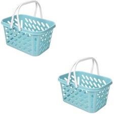 2 Pieces Kids Toy Shopping Basket Grocery Store Plastic with Handles