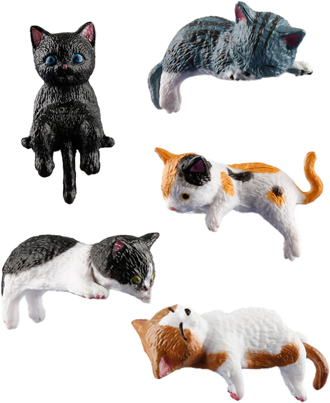 5PCS Mini Cat Figurine,Cute Realistic Cats Dolls,Adorable Miniature Cat Display