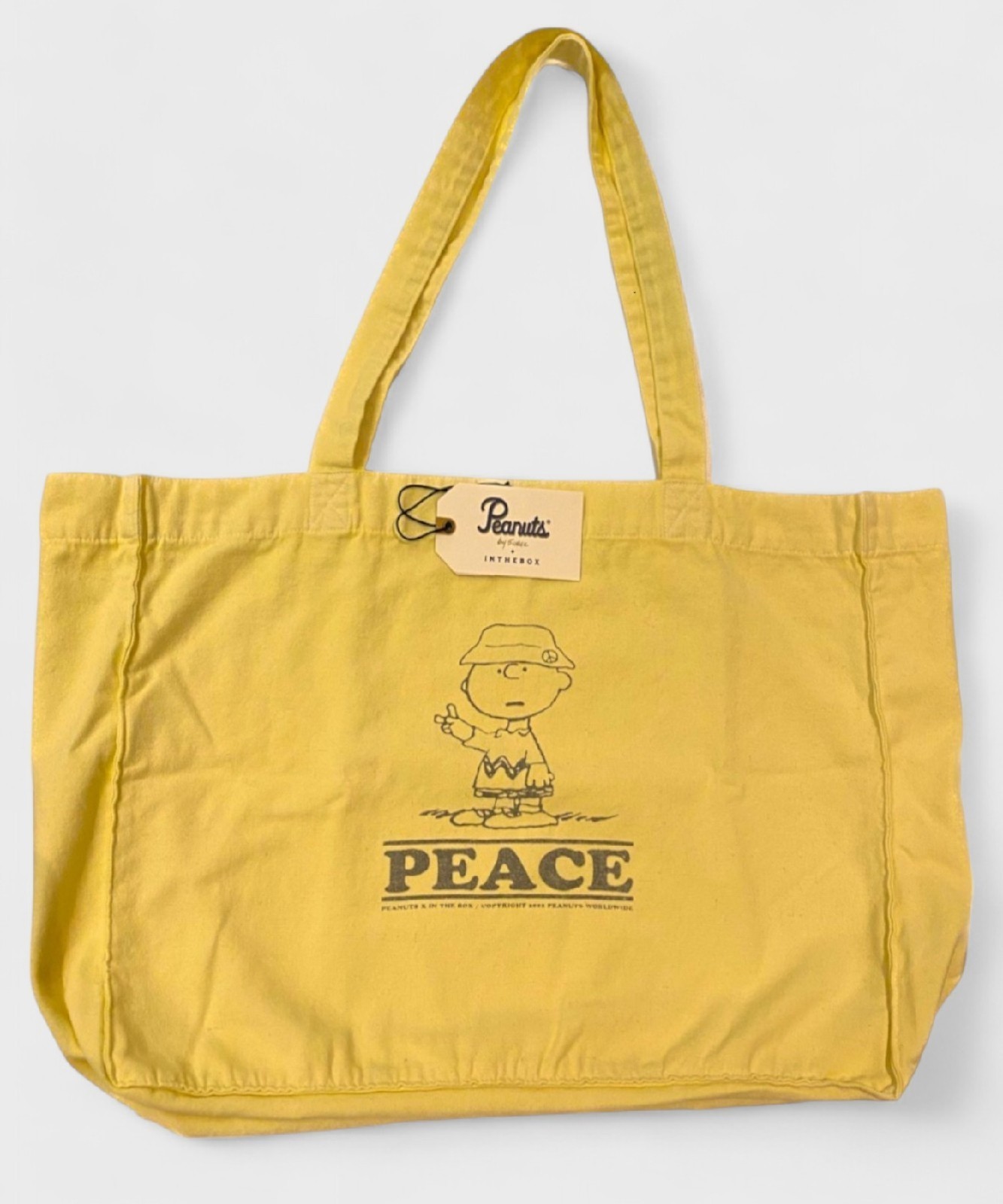В коробке Peanuts Charlie Коричневая сумка-тоут Baumwolltasche Pastellgelb SS2300