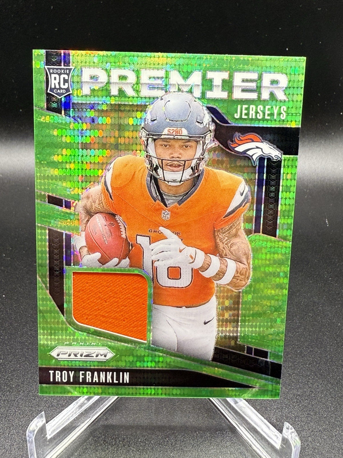 2024 Panini Prizm - Premier Jerseys Troy Franklin #PJ-TFN Neon Green Pulsar...