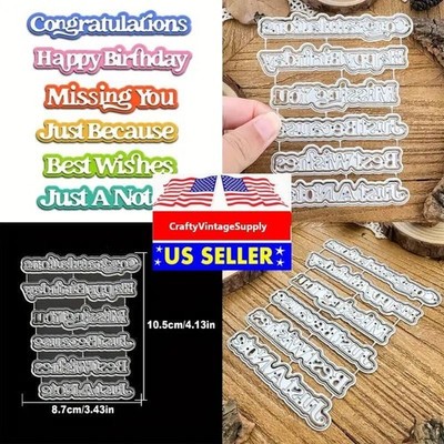 6pcs english words banner pick metal cutting dies cut machine cutter die