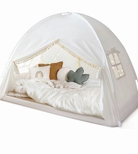 Two 2x White Twin Bed Tents with Lights