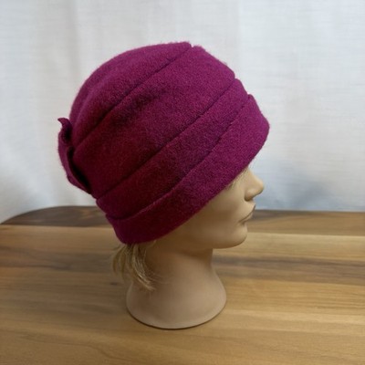 VTG Women 100% Wool Cap Beret  1920s Winter Beanie Cloche Bucket Hat One Size