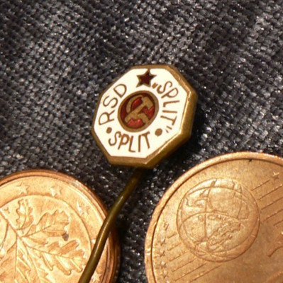 FOOTBALL, SPLIT, CROATIA: RSD SPLIT with Star and Hammer + Sickle, Enamel NEEDLE