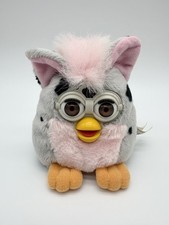 1999 Furby Buddies No Worry Gray And Pink Plush Bean Bag By Tiger