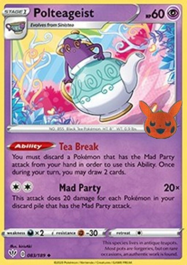 Polteageist - 083/189 - Promo (Lp) Trick or Trade Halloween Promo -  Pokémon
