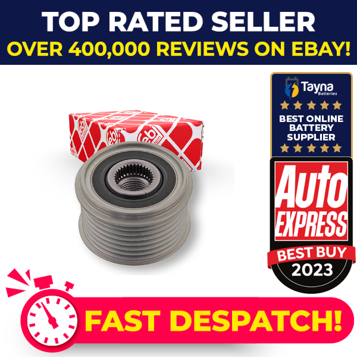 Overrunning Alternator Pulley 34380 Febi Clutch 23750AA060 Quality Guaranteed