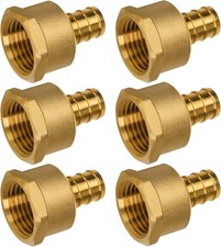 1/2" Female NPT to 1/2" PEX Male Adapter Brass Crimp Fitting NSF UPC 6-Pack