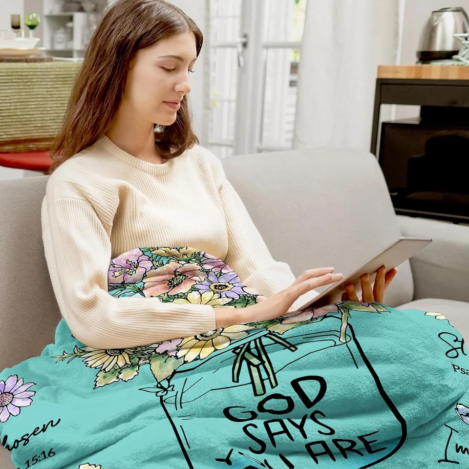 Christian Blanket for Women,Blanket with Flowers, Inspiration Gifts for Women - Image 2 of 4