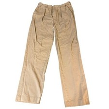Polo Ralph Lauren Chinos Mens 34x34 Pleated Relaxed Fit Cotton Khaki Trousers
