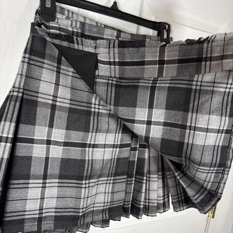 "The Kilt Negro Gris Tejido Tartán Escocés Tradicional 25"" Cintura 17"" Largo Cuadros" Foto 3 de 4