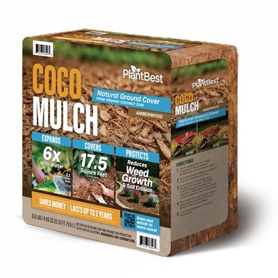 Coco Mulch Compressed Block   Lightweight & Easy to Carry, Expands When Hydra...